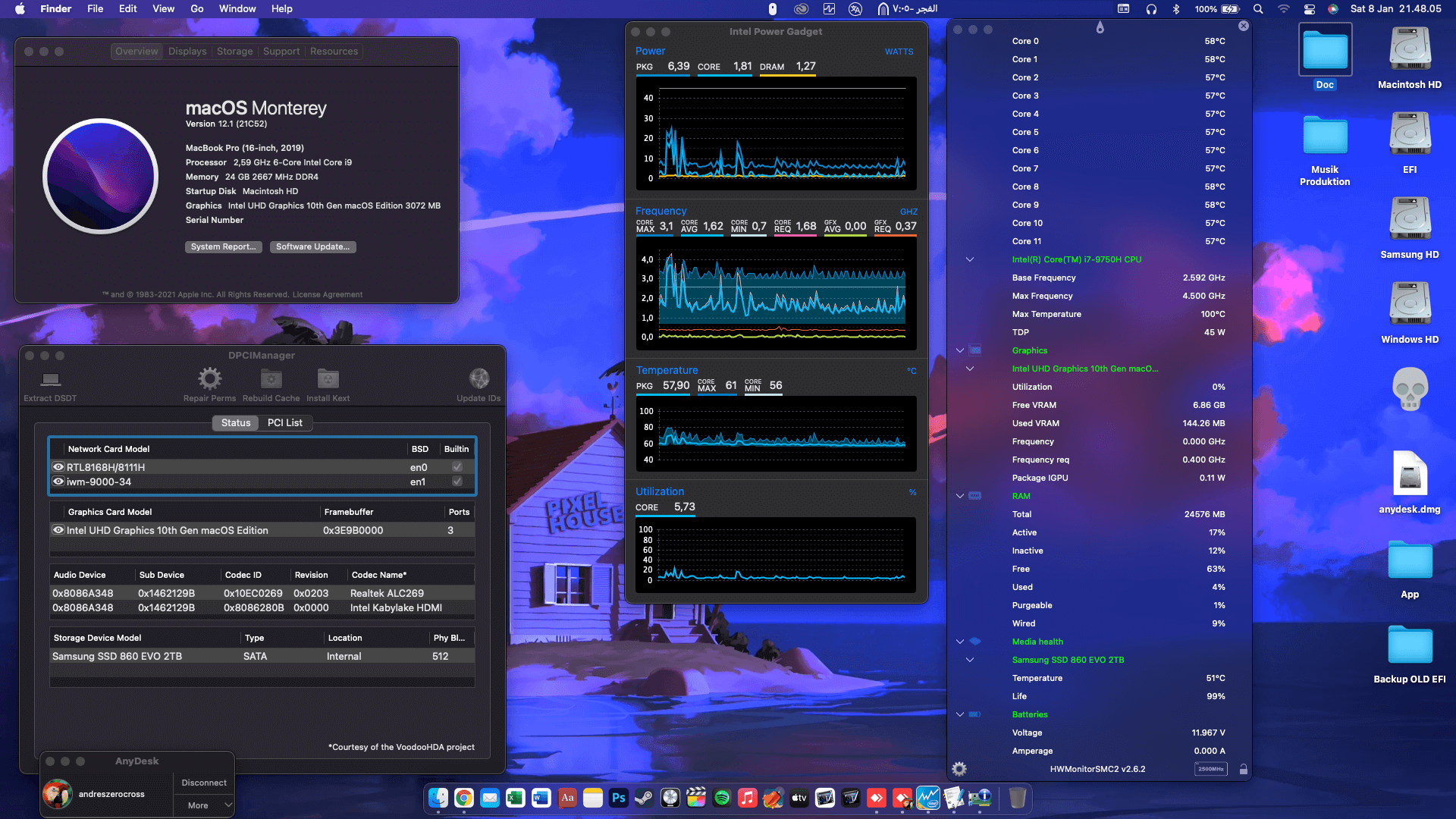 Success Hackintosh macOS Monterey 12.1 Build 21C52 in MSI Gaming GL65 9SEK-231ID